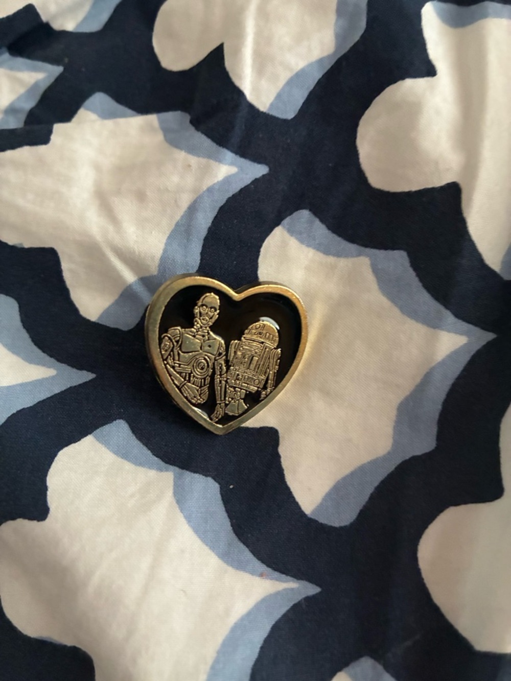 Heart Shaped Star Wars Droid Pin - Black Background